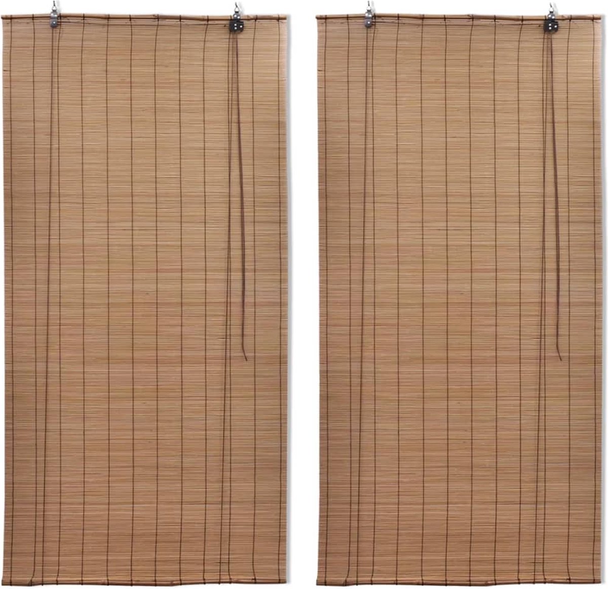 Decoways - Rolgordijnen 2 stuks 120x220 cm bamboe bruin