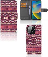 GSM Hoesje iPhone 14 Pro Bookcase Aztec Purple