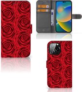 GSM Hoesje iPhone 14 Pro Max Mobiel Bookcase Red Roses