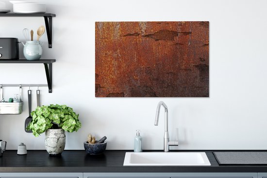 Tableau sur toile Rouille - Vintage - Acier - 60x40 cm - Décoration murale