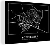 Canvas Schilderij Stadskaart - Kaart - Zoetermeer - Plattegrond - 80x60 cm - Wanddecoratie