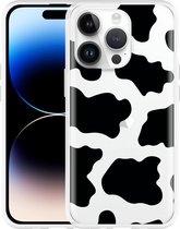 Geschikt voor Apple iPhone 14 Pro Hoesje Koeienvlekken - Designed by Cazy