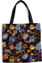 Sac Bandoulière - Sac De Plage - Motif Shopper - Abstrait - Bagues - 40x40 cm - Sac Coton
