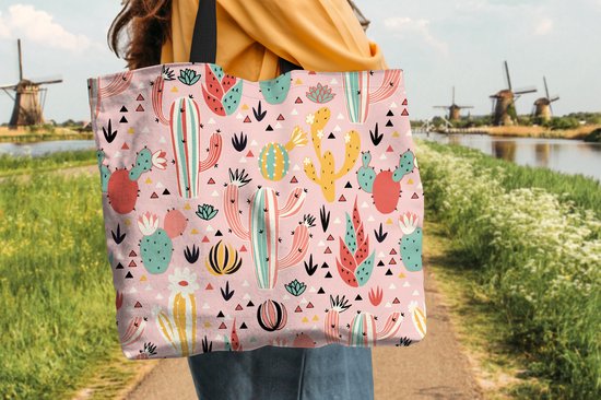 Sac Bandoulière - Sac De Plage - Shopper Plantes - Motifs - Cactus - 50x40 cm - Sac Coton