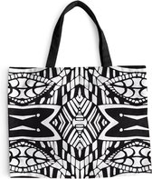 MuchoWow® Sac bandoulière - Sac de plage - Big Shopper - Sac shopping - Motifs - Contraste - Géométrique - 50x40 cm - Sac en coton