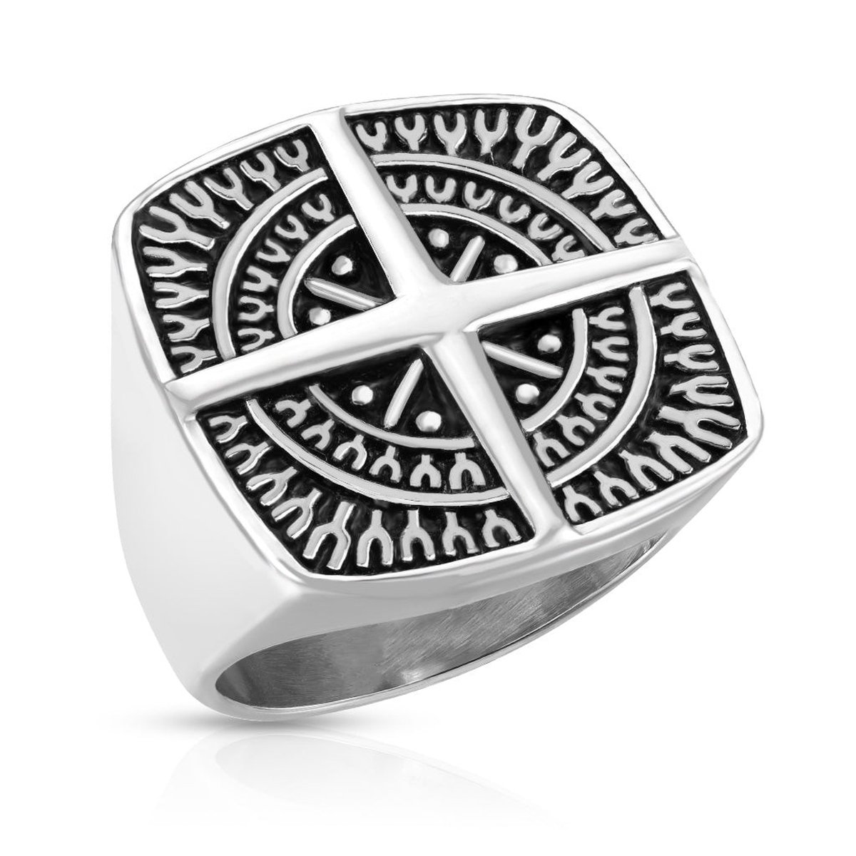 Geo - Ring Heren - Zilveren Ringen - Dames Ring - Ring Mannen - Mannen Ring - Ring Zilver