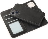 Mobiq - Magnetische 2-in-1 Wallet Case iPhone 13 - zwart