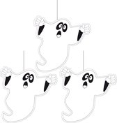 Set van 3x stuks halloween thema hangende spook/geest decoratie wit 30 cm brandvertragend papier