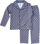 Little Label Pyjama Jongens Maat 92/2Y - blauw, oranje - Geruit - Pyjama Kind - Zachte BIO Katoen
