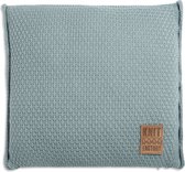 Knit Factory Jesse Sierkussen - Stone Green - 50x50 cm - Kussenhoes inclusief kussenvulling