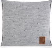 Knit Factory Noa Sierkussen - Licht Grijs - 50x50 cm - Kussenhoes inclusief kussenvulling
