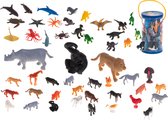 48 Delige Mini Dinosaurus Speelset - Zeedieren Boerderij Dierentuin Speelgoed - Dinofiguren