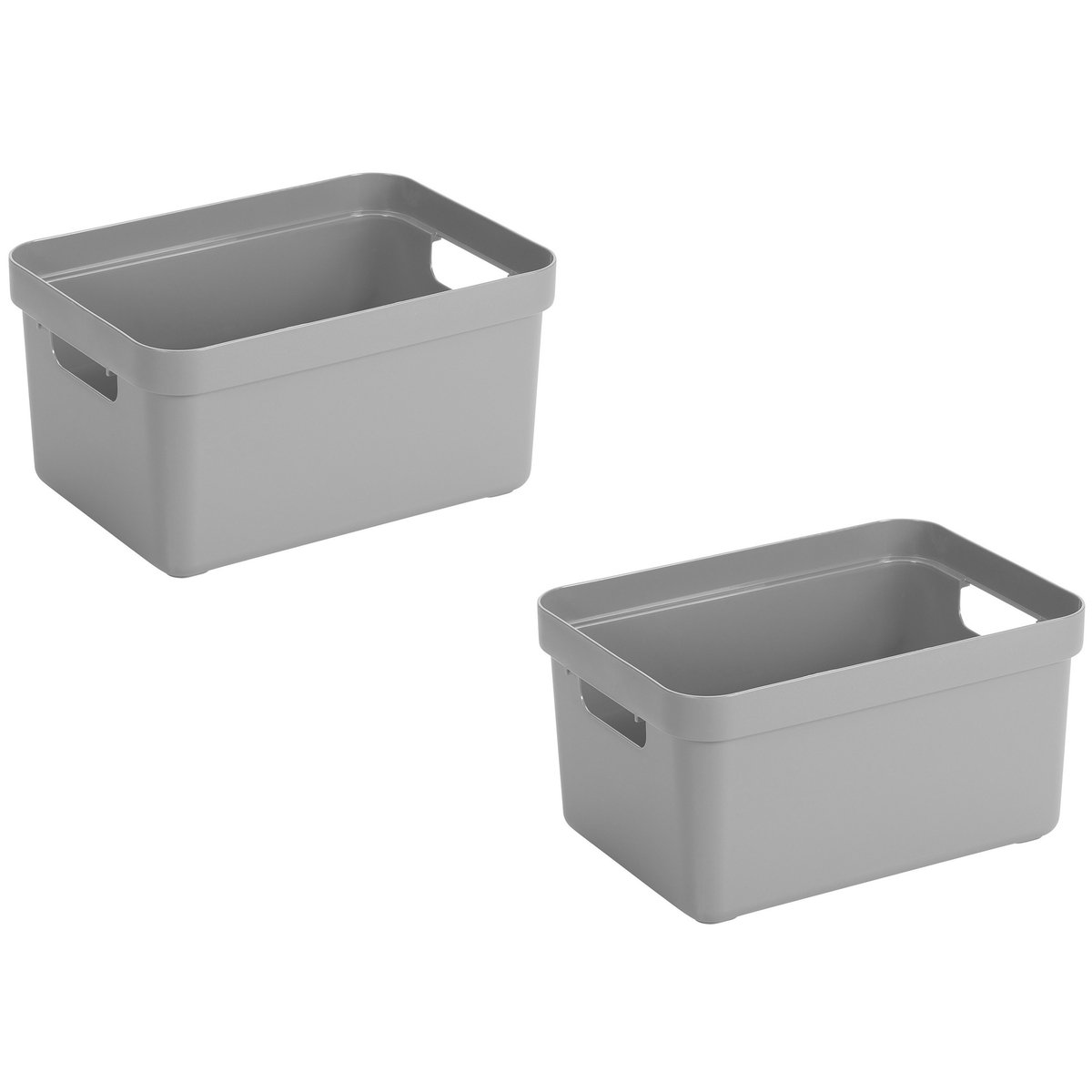 Sunware Opbergbox Sigma - 5x stuks - kunststof - grijs - 13 liter - Opbergbakken/opbergers - 35 x 25 x 18 cm