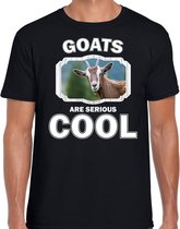 Dieren geiten t-shirt zwart heren - goats are serious cool shirt - cadeau t-shirt geit/ geiten liefhebber M