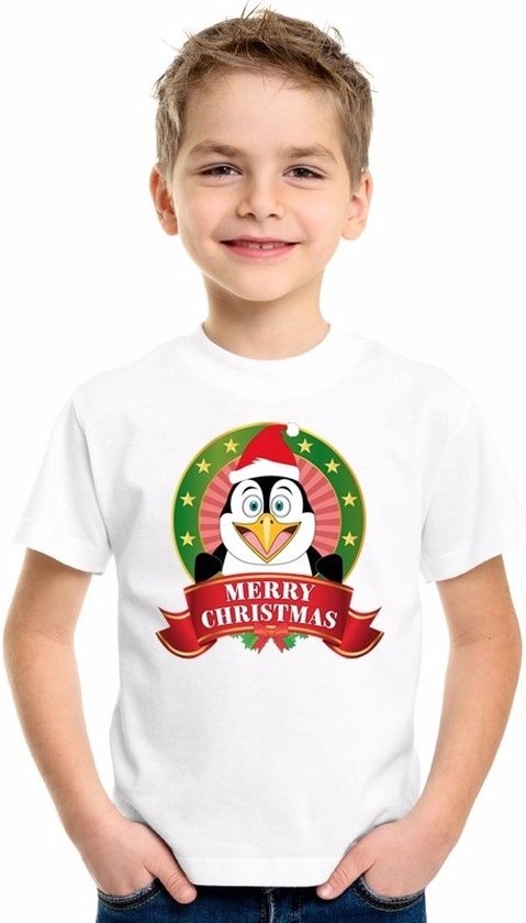 T-shirt Blanc Garçon Pingouin - 100% Coton, Manches Courtes, âge 2-13 Ans - Neuf Avec étiquettes