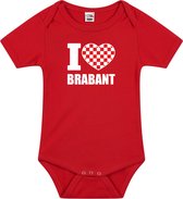 I love Brabant baby rompertje rood jongens en meisjes - Kraamcadeau - Babykleding - Brabant provincie romper 68