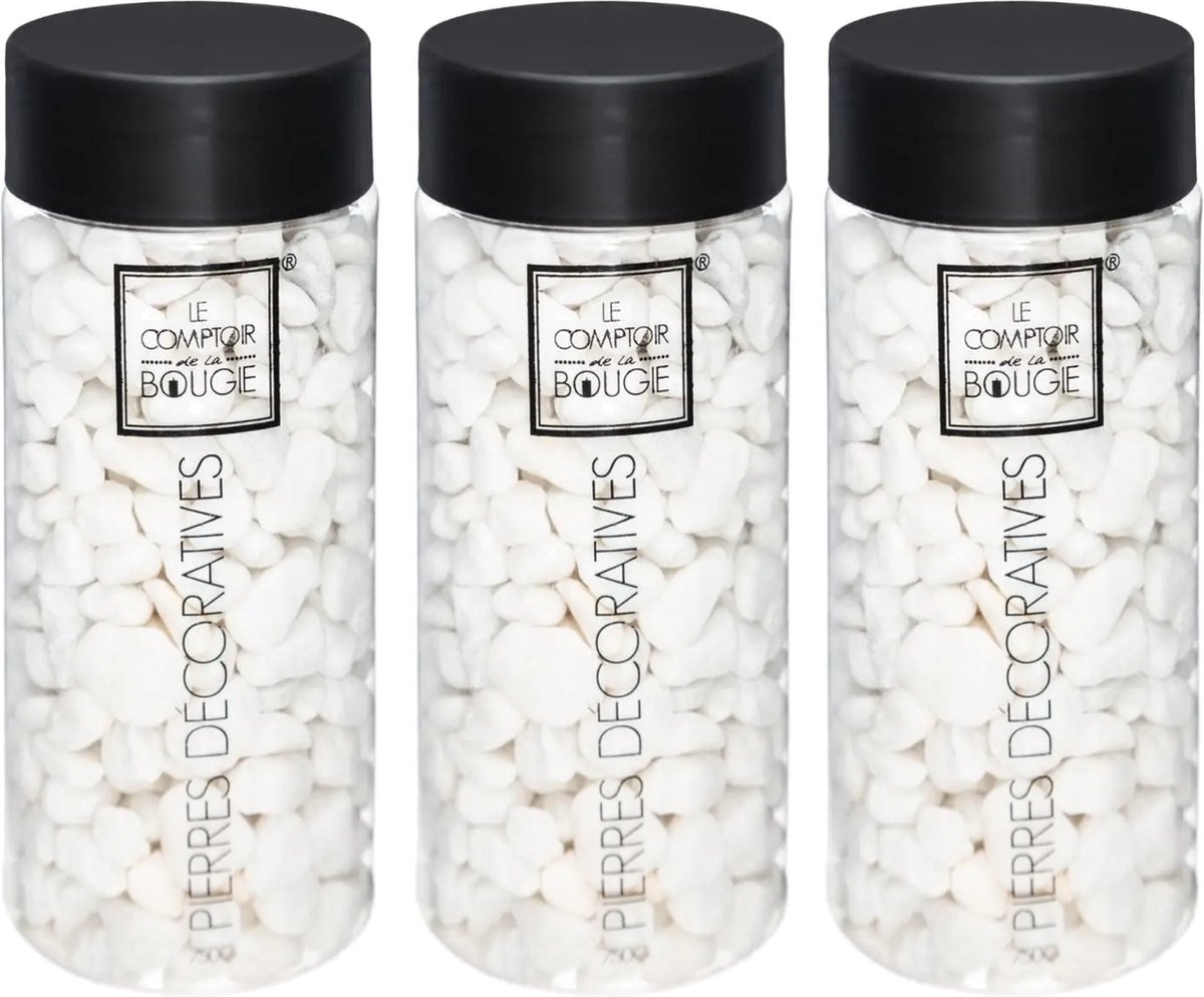 Kleine decoratie/hobby steentjes - 3x - wit - 750 gram - Aquarium en vazen vulling