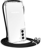 Samsung Galaxy S22+ 5G Telefoonhoesje met koord - Kettinghoesje - Anti Shock - Transparant TPU - Draagriem voor Schouder / Nek - Schouder tas - ZT Accessoires