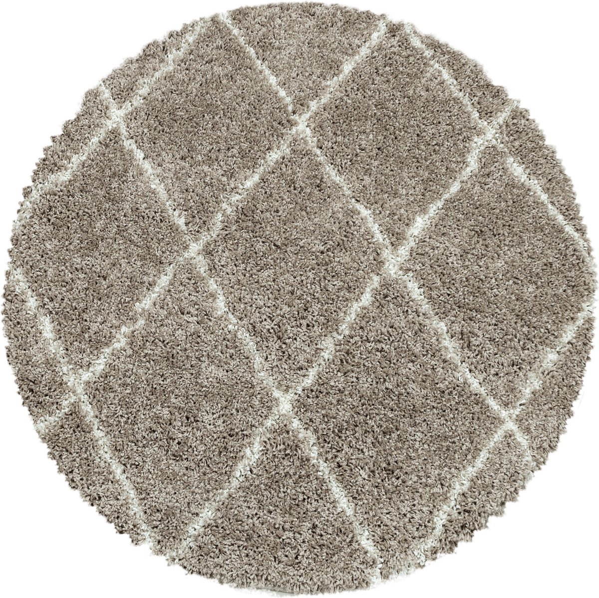 Alvor Shaggy vloerkleed hoogpolig rond Ø 80cm beige