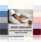 Jersey Silky - Draps housses -housses en jersey doux 100% Katoen - 140x200x30 CRÈME