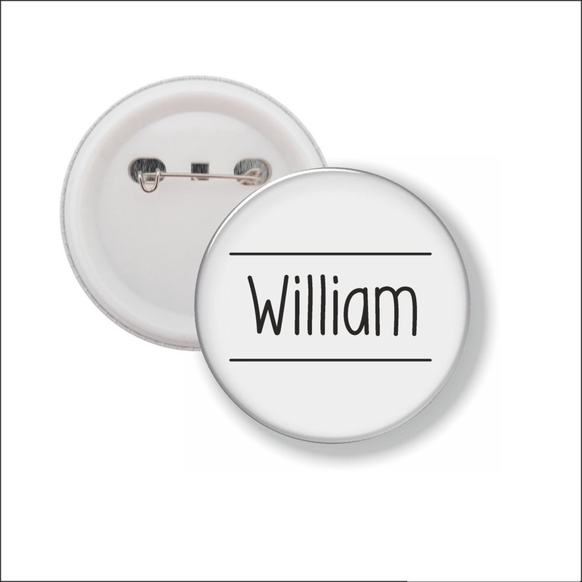 Button Met Speld 58 MM - William