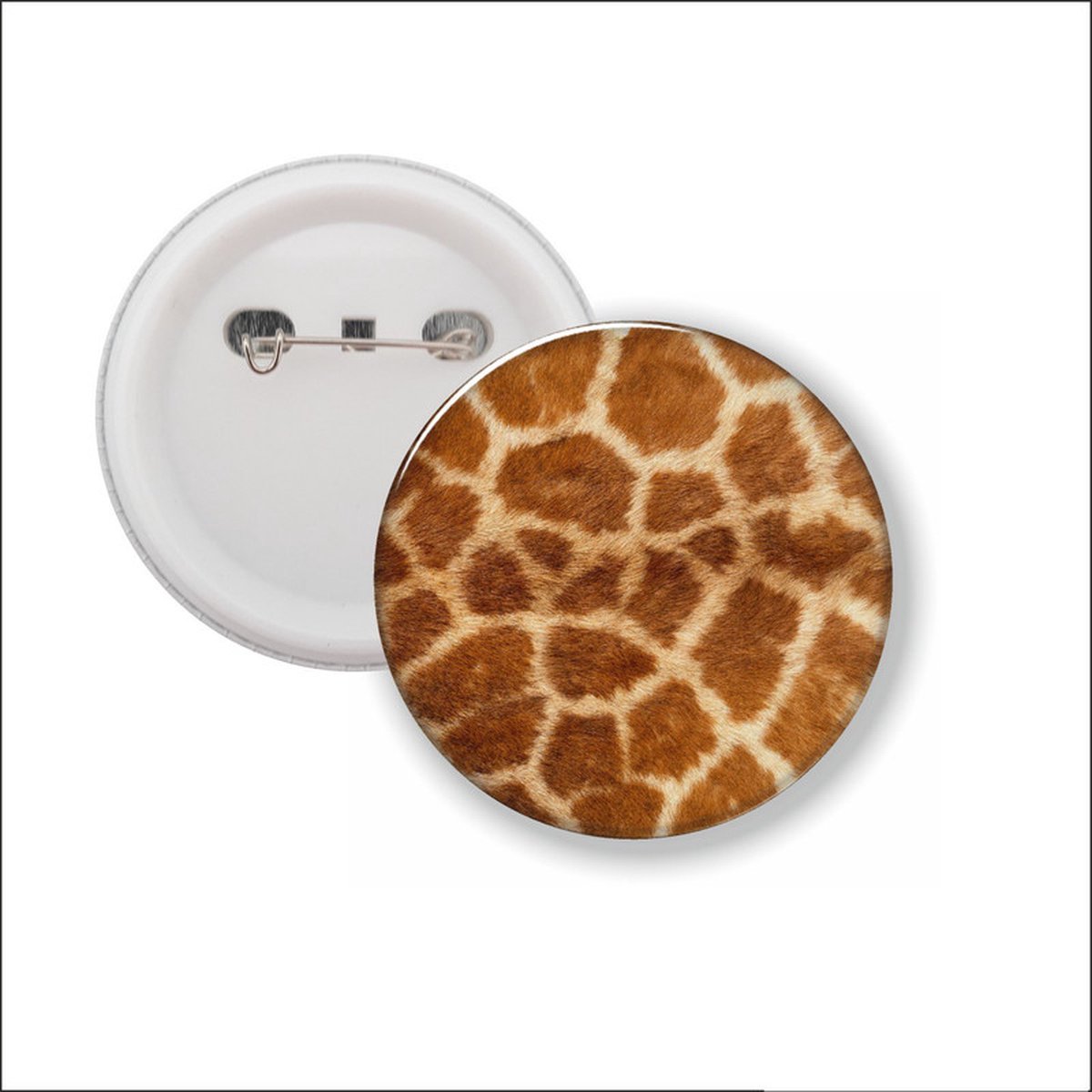 Button Met Speld - Giraffehuid