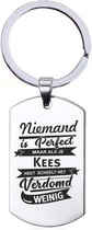 Niemand Is Perfect - Kees - RVS Sleutelhanger