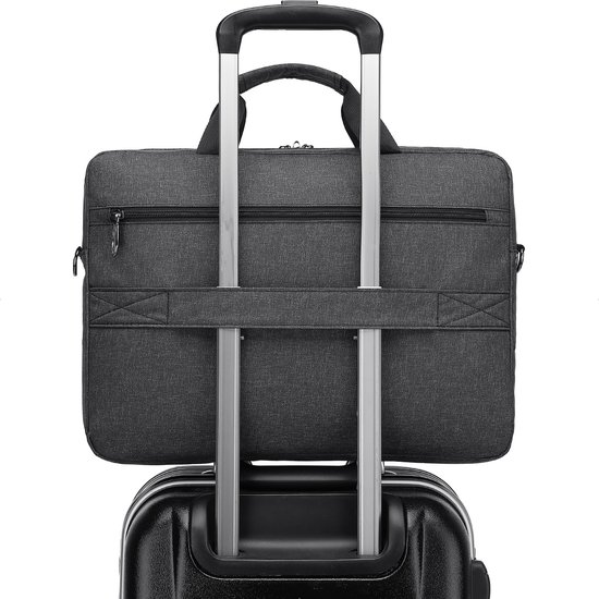 Sacoche pour ordinateur portable 15,6 pouces - Sacoche pour ordinateur portable Sac à bandoulière dames et hommes - Hydrofuge - 18L - anthracite