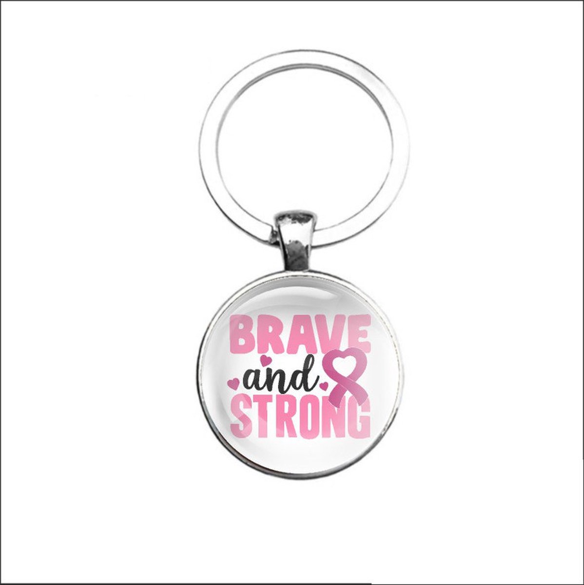 Sleutelhanger Glas - Brave & Strong