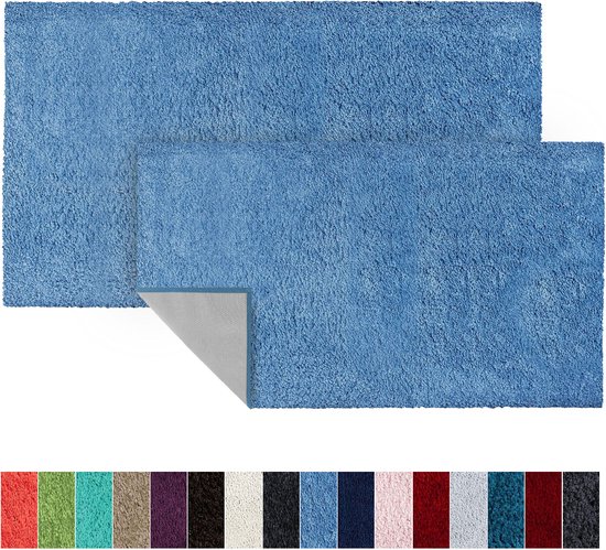 Antislip en wasbaar - Badmat - Petrol blauw - 60 x 100 cm Antislip en wasbaar - Badmat - Petrol blauw - 60 x 100 cm