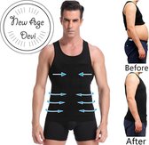 New Age Devi - Corrigerend Hemd - Mannen - Zwart - XL - Ondersteuning - Body Buik - Shapewear Shirt - Correctie Hemd - Buik weg - Buik verbergen - Strak lichaam