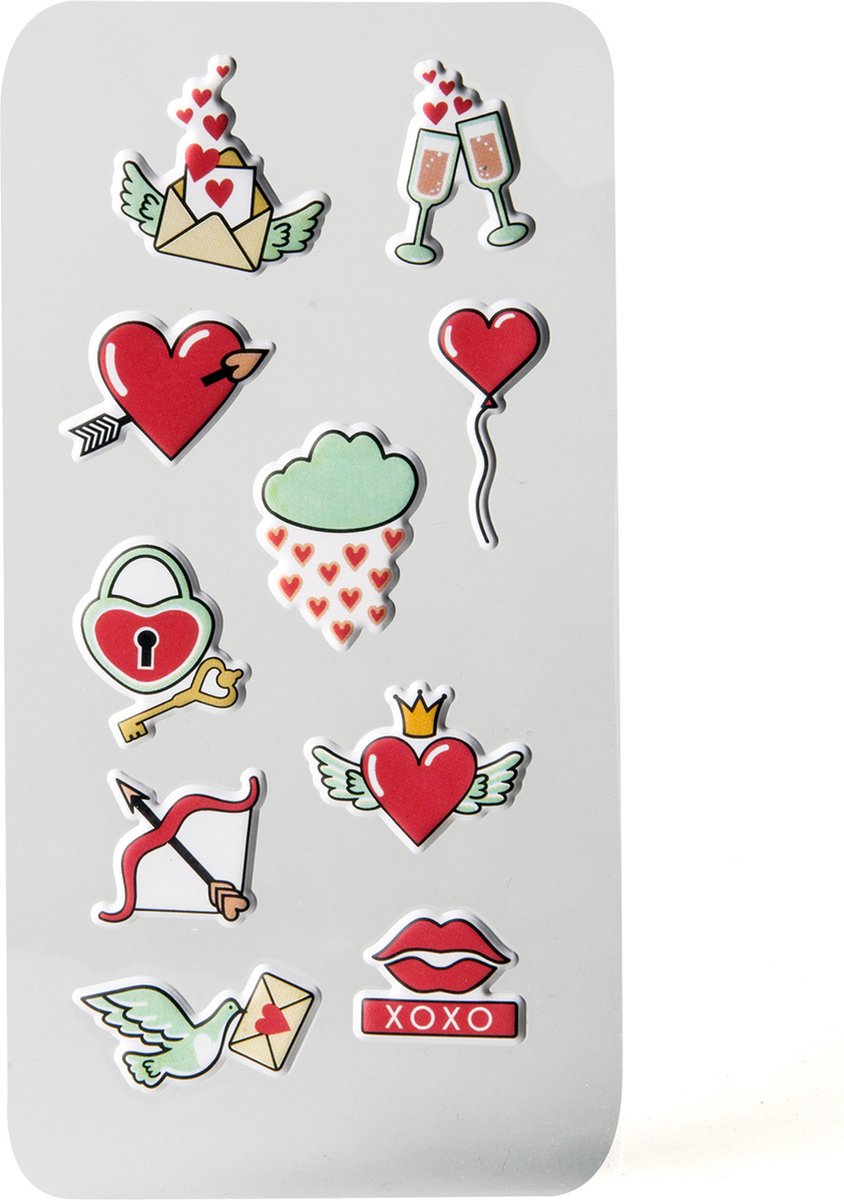 3D Stickers Liefde - Set van 10 - Celly