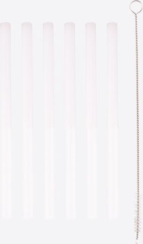 POINT-VIRGULE - Set pailles courtes en Verres /6 + pinceau