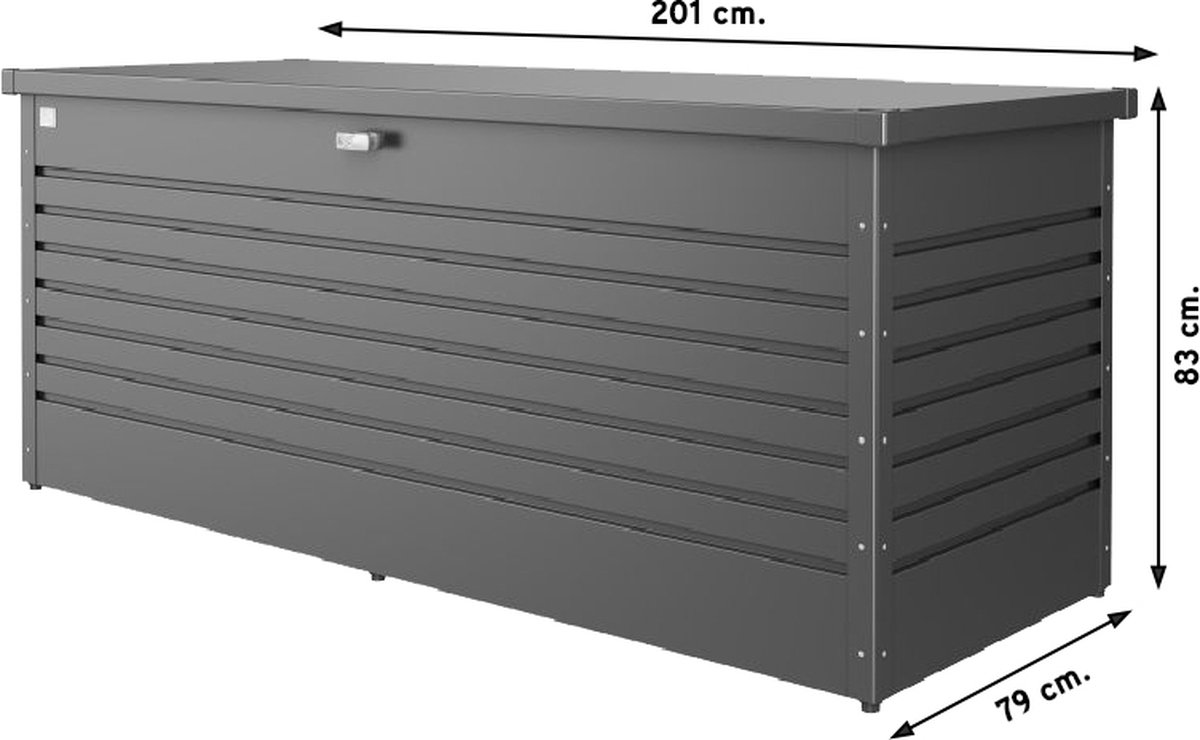 Biohort Hobbybox - kussenkist - Antraciet - 201x83 cm