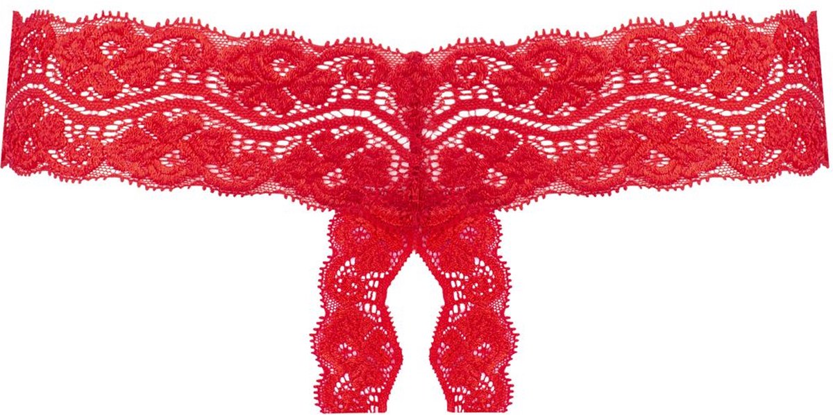 Underneath - Kyra String Met Open Kruisje - Rood