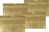4x stuks rechthoekige placemats goud glitter 30 x 45 cm van kunststof - Borden onderleggers