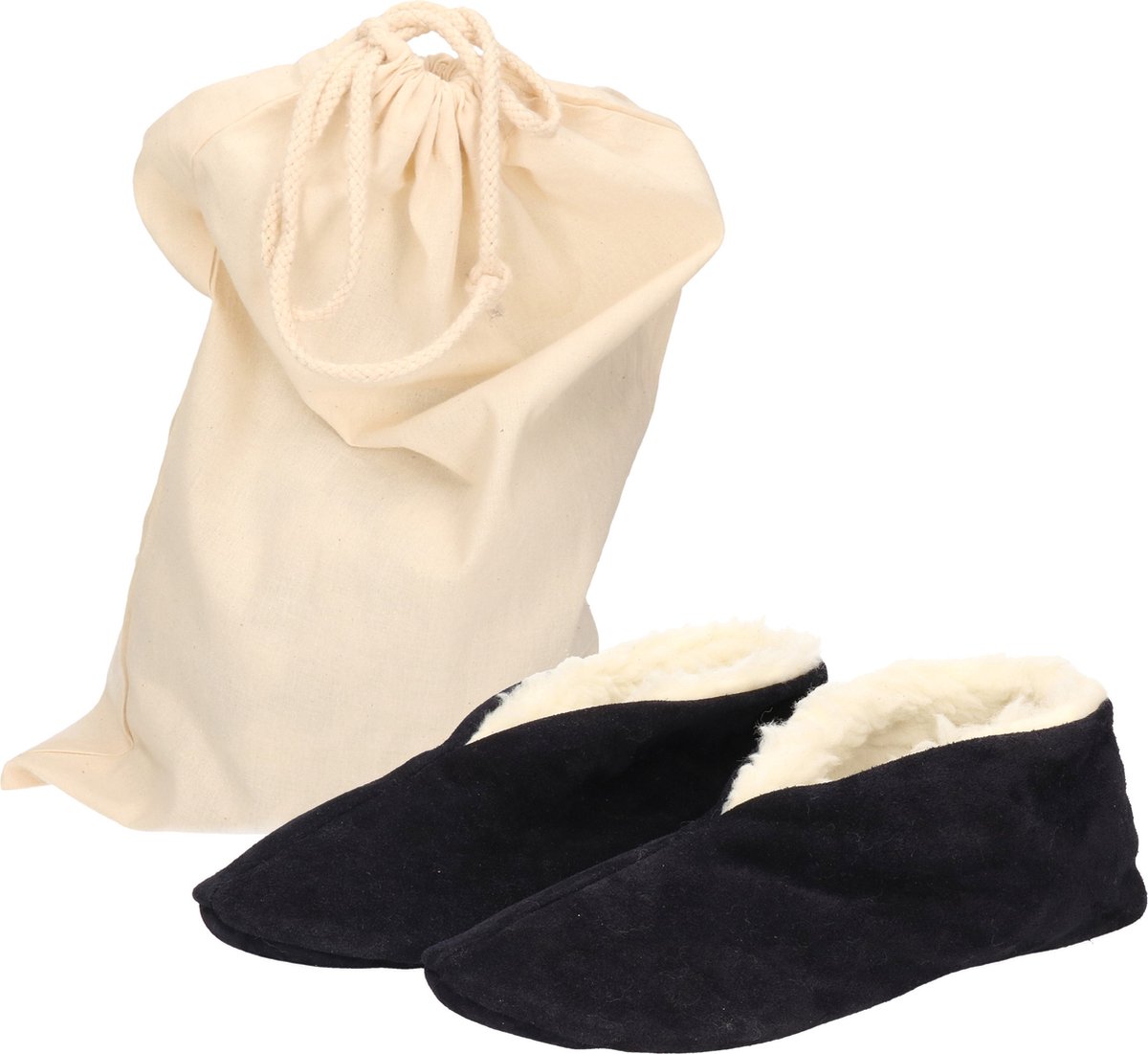 Navy Spaanse kinder sloffen/pantoffels van echt leer/suede maat 26 met handige opbergzak - Voor kinderen