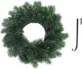 Couronne de Noël artificielle sarcelle 35 cm avec pendentif en fer - Décoration de Noël couronnes de branches de sapin