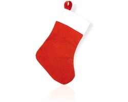 Rode mini kerstsok - 32 x 20 cm - Relatie geschenken - Voordelige kerstsokken