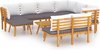 vidaXL Ensemble de salon 9 pièces avec coussins Bois d'acacia massif - Ensemble de salon - Ensembles lounge - Ensemble de jardin en bois - Ensemble de pelouse