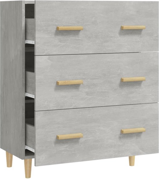 VidaXL Dressoir 102x33x75 cm bewerkt hout betongrijs