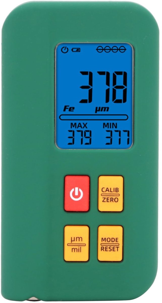 NTH products - Lakdiktemeter - Digitale Diktemeter - Zeer Nauwkeurig - 0-1500μm - Ideaal voor Autolak en Verf - Inclusief USB-kabel en Kalibratiestukken