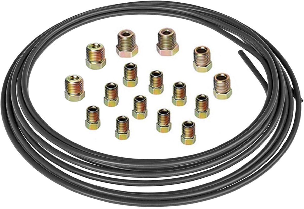 MTTproducts- Remleiding Felsset 7.62m - Remleiding Sleutel - Roestvrij Staal - Duurzaam - Hoge Drukbestendigheid - Eenvoudig te Buigen - Remslang