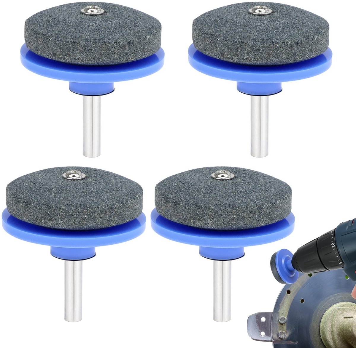 MTTproducts - Grasmaaierslijper - Tuingereedschap - Efficiënte slijper voor handboormachines - 4 Stuks - Geschikt voor botte messen - Duurzaam en gebru...