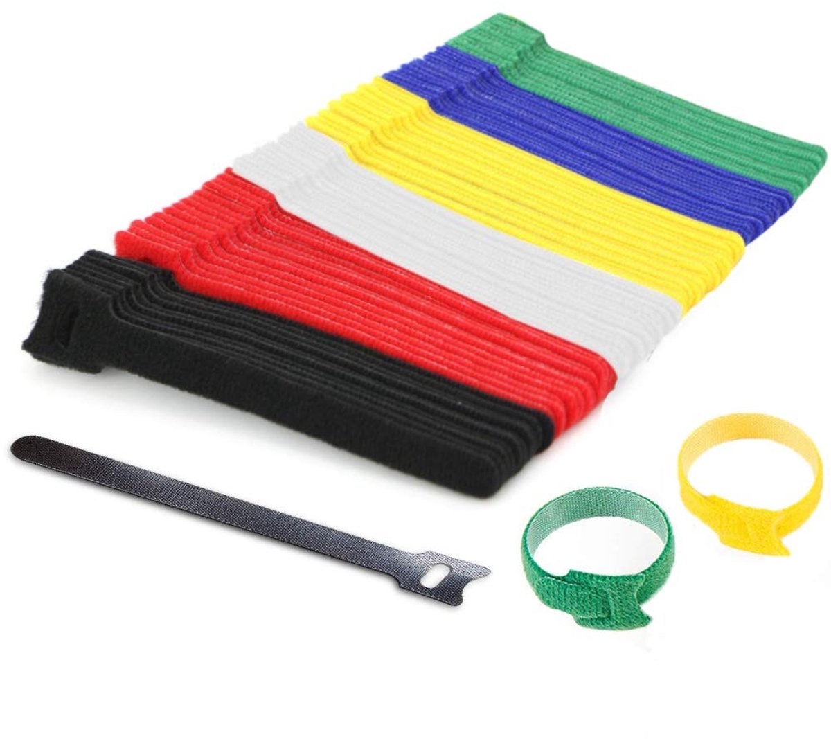 MTTproducts- Kabelbinders 120 Stuks - Herbruikbaar - Klittenband - Nylon - Organiseren - 6 Inch / 15cm