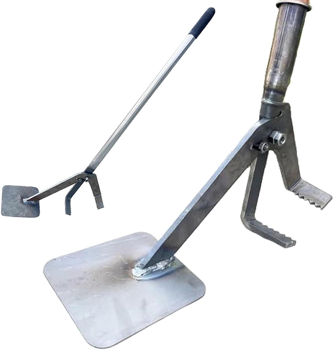 Onkruidsteker Lange Steel - Paardenbloemverwijderaar Boomtrekker - Onkruid Verwijderen - Staand Ontwerp - 132cm - Zilver