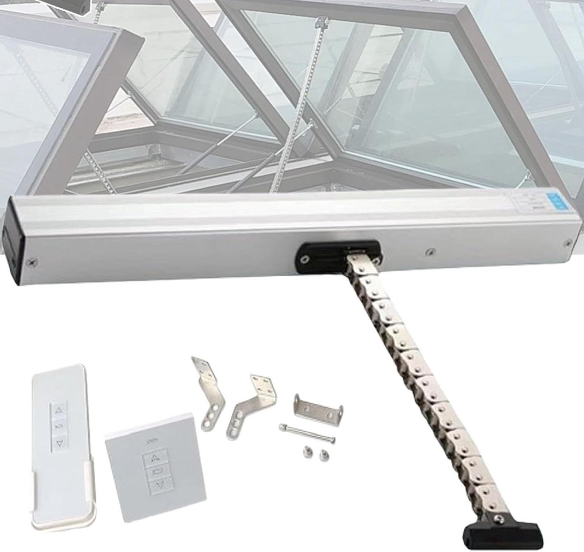 Elektrische Raamopener - Kettingopener Automatisch - Ventilatie Verbeteren - Afstandsbediening Inclusief - 300-1000mm - Zilver
