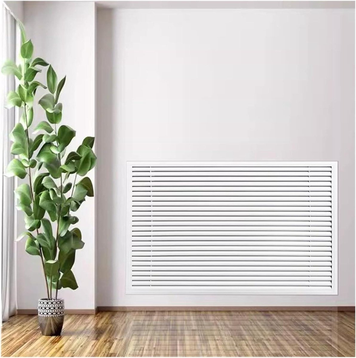 Ventilatierooster - Luchtcirculatie rooster - Verbeter luchtkwaliteit - Verstelbare lamellen - 500 x 600 mm - Zilverkleurig