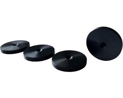 PrecisionGeek Aluminum Black Anodized Large 40mm Diameter Slim Speaker Pads for HiFi Floorstanding Speaker Soundbar - Pack of 4