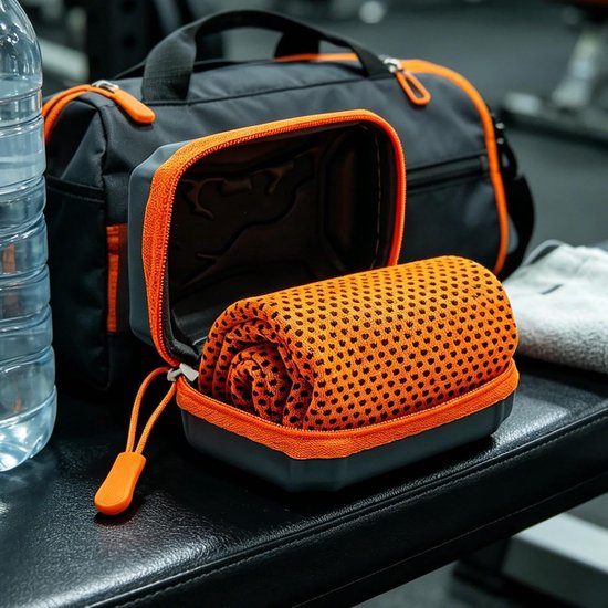 Koelhanddoeken Sport - Verkoelende Wrap - Sport en Ontspanning - Verdampingskoeling Technologie - 30x79 cm - Oranje — afbeelding 4